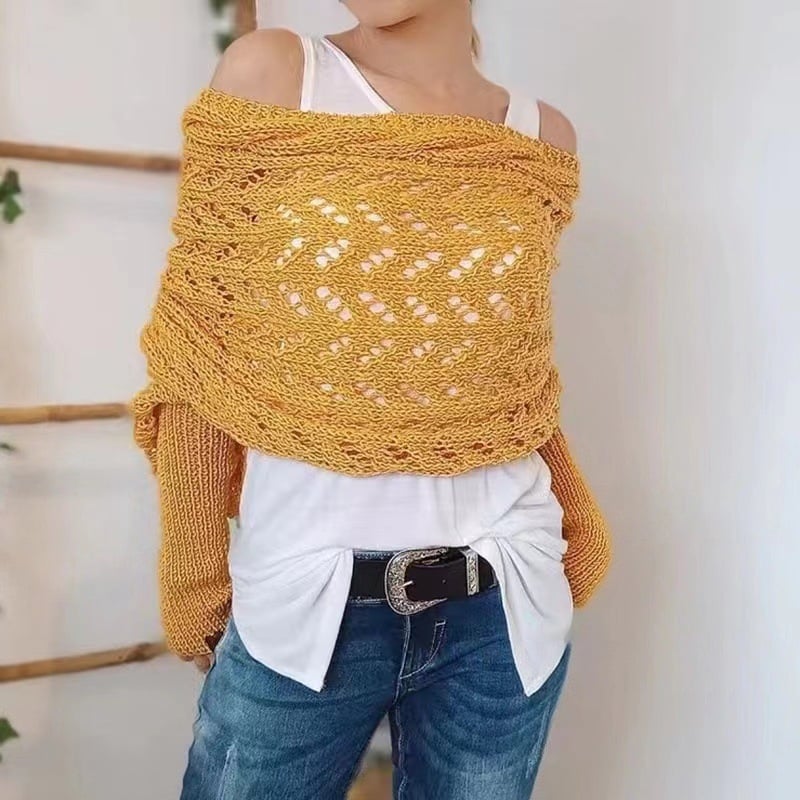 🎁Last day 60% off🧶Women's Knitted Double Sleeve Scarf🧣