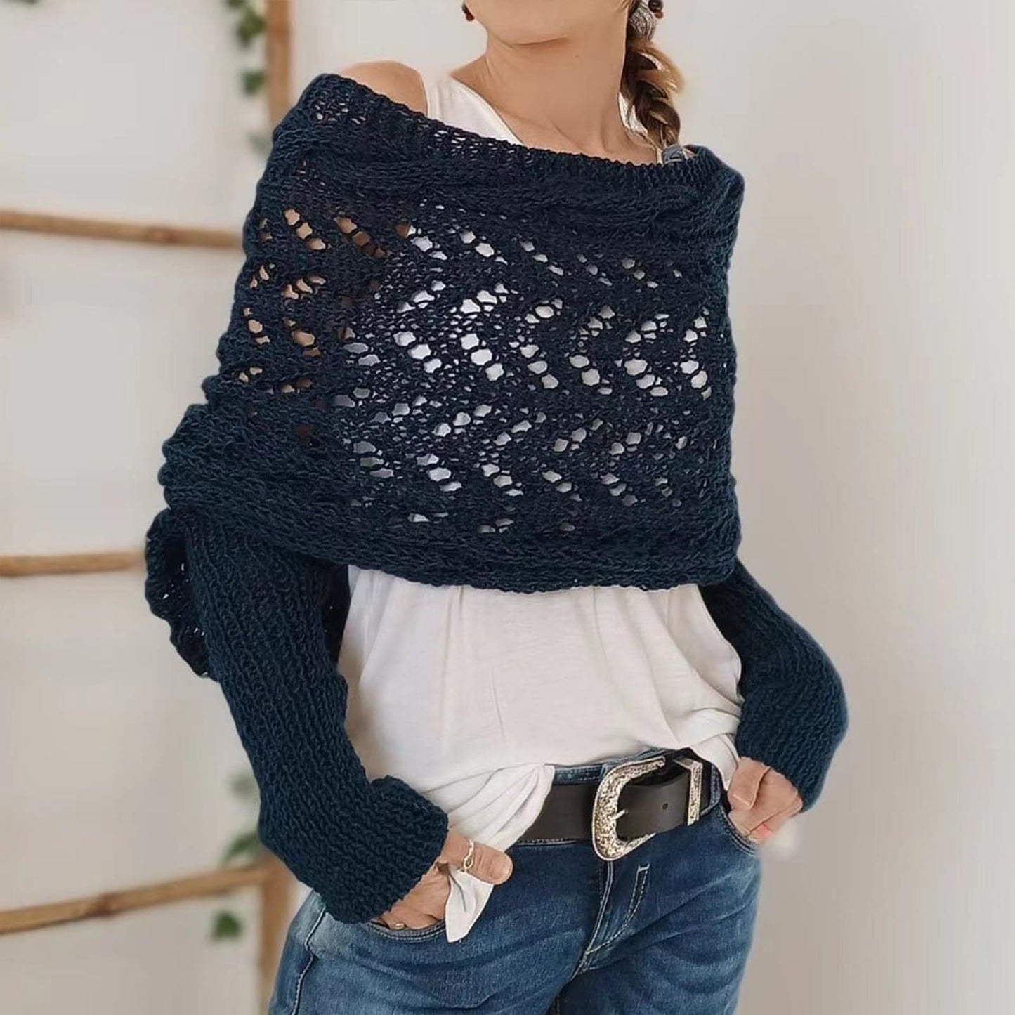 🎁Last day 60% off🧶Women's Knitted Double Sleeve Scarf🧣