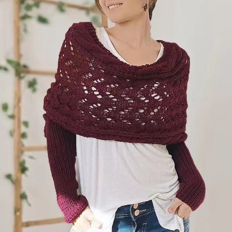 🎁Last day 60% off🧶Women's Knitted Double Sleeve Scarf🧣