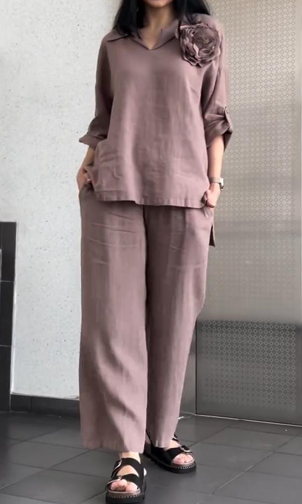 Women's Comfortable Top And Pants Two-Piece Set