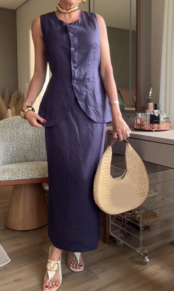 Women's Comfortable Top And Skirt Two-Piece Set