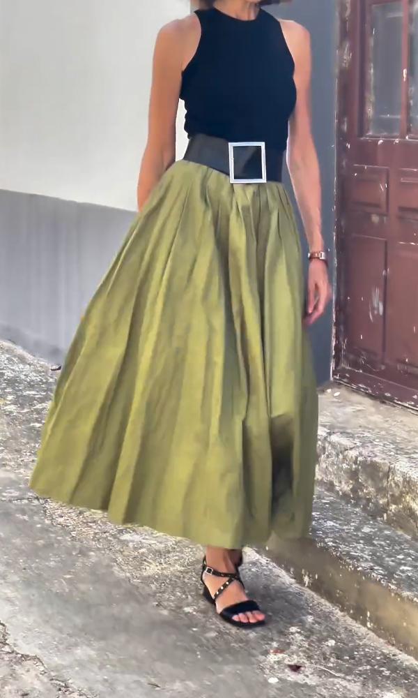 Women's Comfortable Cotton And Linen Skirt