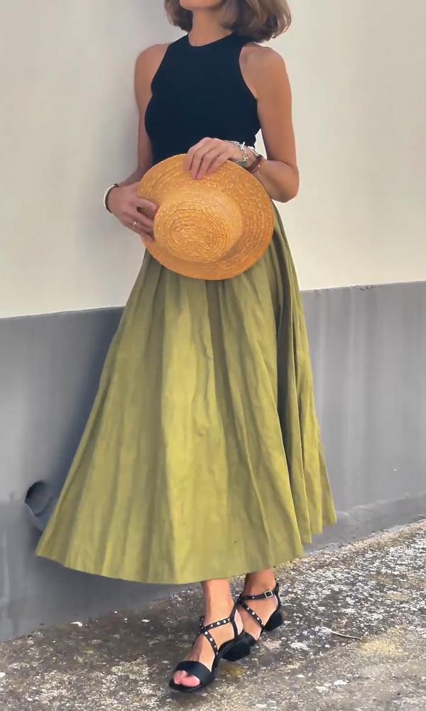 Women's Comfortable Cotton And Linen Skirt