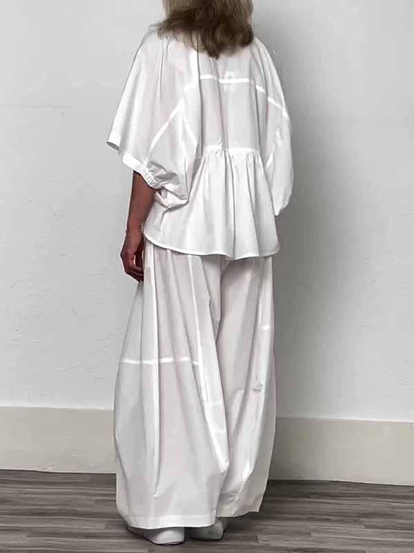 Women's V-neck Solid Color Two-piece Suit