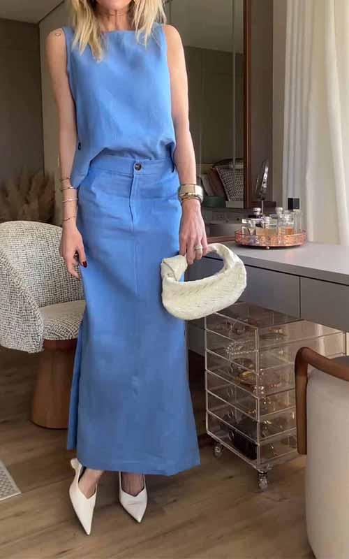 Women's Round Neck Sleeveless Solid Color Two Piece Suit